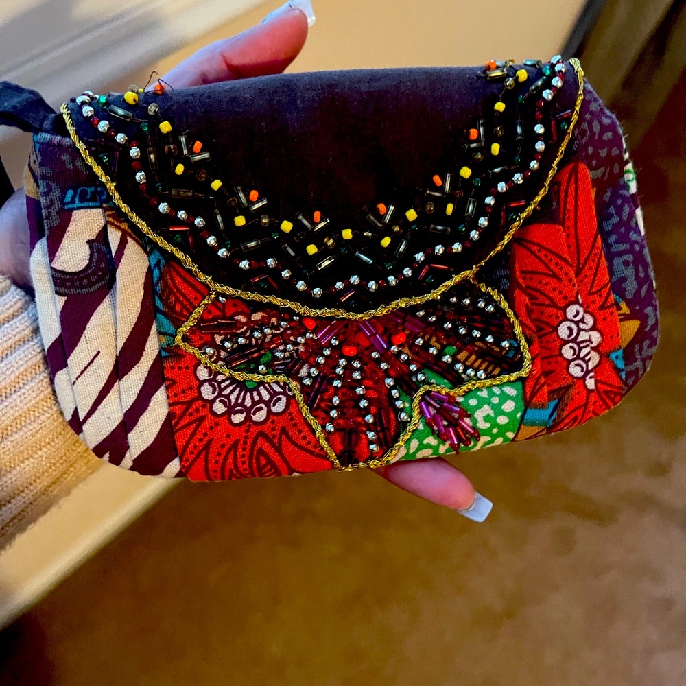 Cloth Wristlet with lots of bead work